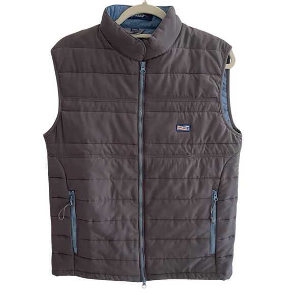 Johnnie O Pewter Gray Harwich Quilted Puffer Vest Men’s Size Medium Full Zip - Picture 1 of 4